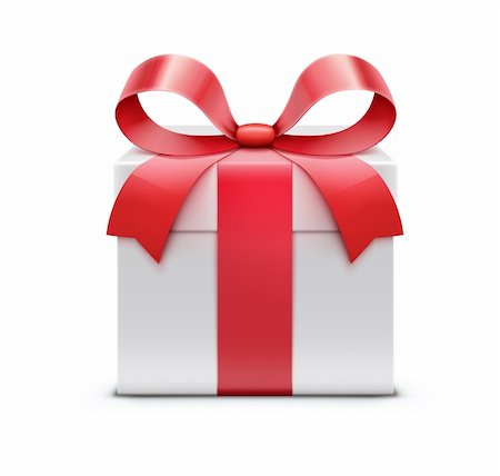 Vector illustration of white present box with red bow Stock Photo - Budget Royalty-Free & Subscription, Code: 400-06477000