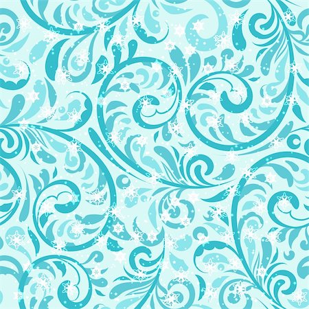 vector seamless winter pattern with frosty swirls and snowflakes,  fully editable eps 10 file, seamless pattern in swatch menu Stock Photo - Budget Royalty-Free & Subscription, Code: 400-06477803