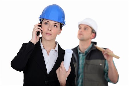 plumber (female) - An architect and her foreman. Stock Photo - Budget Royalty-Free & Subscription, Code: 400-06478745