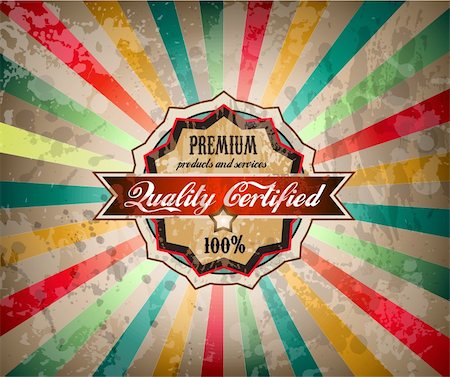 simsearch:400-06472080,k - Quality vintage label for premium product with old fashined and distressed style. Stock Photo - Budget Royalty-Free & Subscription, Code: 400-06471938