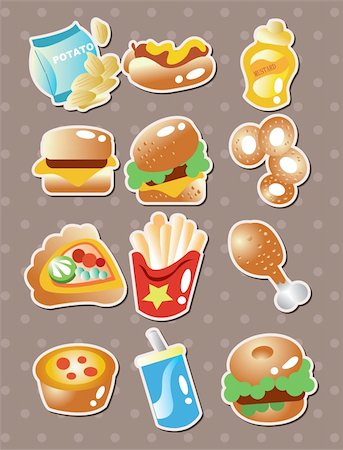 dairy icon - fast food stickers Stock Photo - Budget Royalty-Free & Subscription, Code: 400-06471975