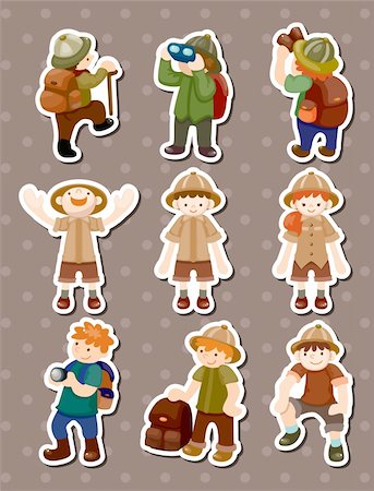 set of Adventurer people stickers Stock Photo - Budget Royalty-Free & Subscription, Code: 400-06472062