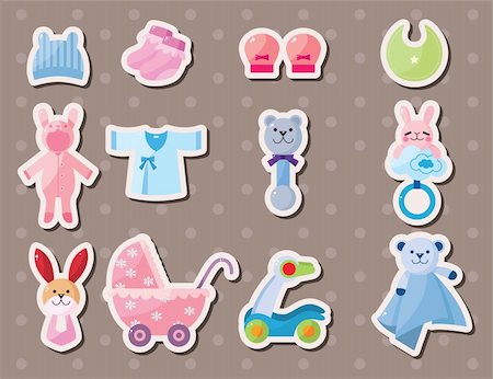 simsearch:400-05673438,k - baby stuff stickers Stock Photo - Budget Royalty-Free & Subscription, Code: 400-06472594