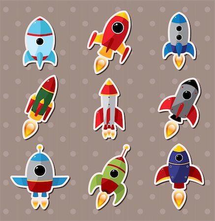 spaceship stickers Stock Photo - Budget Royalty-Free & Subscription, Code: 400-06472779