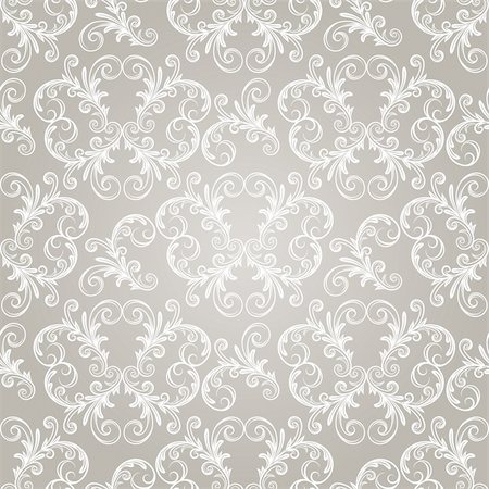 simsearch:400-06389983,k - vector seamless vintage wallpaper pattern on gradient background, fully editable eps 8 file with clipping mask and pattern in swatch menu Stock Photo - Budget Royalty-Free & Subscription, Code: 400-06473146