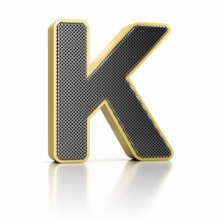 simsearch:619-05758013,k - The letter K as a perforated metal object over white Photographie de stock - Aubaine LD & Abonnement, Code: 400-06473185