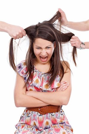 simsearch:400-04902701,k - Frustrated teenager with hands pulling her hair Stock Photo - Budget Royalty-Free & Subscription, Code: 400-06473688