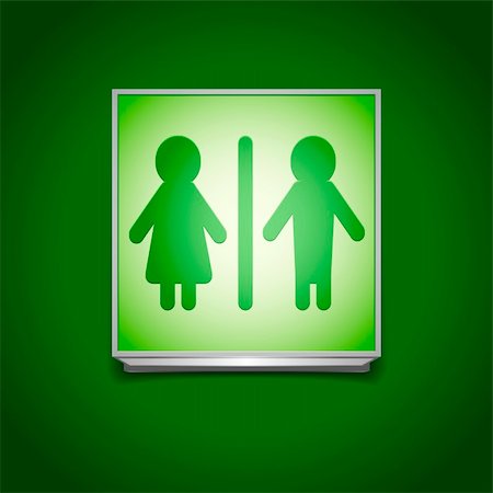 detailed illustration of a green restroom sign Stock Photo - Budget Royalty-Free & Subscription, Code: 400-06484742