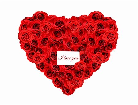 heart made from red roses and the message I love you Stock Photo - Budget Royalty-Free & Subscription, Code: 400-06484944