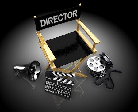 3d illustration of cinema making equipment, over  black background Stock Photo - Budget Royalty-Free & Subscription, Code: 400-06480741