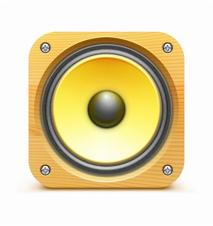 speakers graphics - Vector illustration of detailed sound loud speaker icon on white background Stock Photo - Budget Royalty-Free & Subscription, Code: 400-06481090