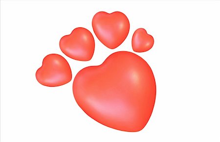 Red Heart Shaped Dog Paw Print Stock Photo - Budget Royalty-Free & Subscription, Code: 400-06481973