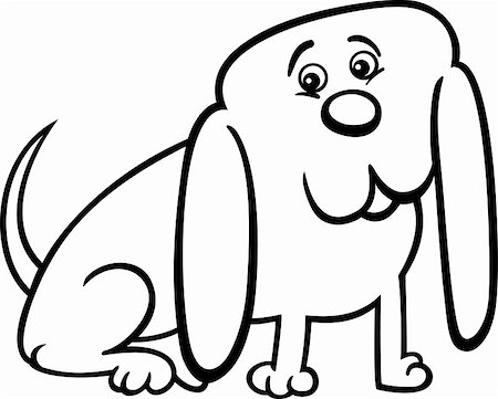 simsearch:400-04214443,k - Cartoon Illustration of Funny Little Dog with Huge Ears for Coloring Book Stock Photo - Budget Royalty-Free & Subscription, Code: 400-06482135