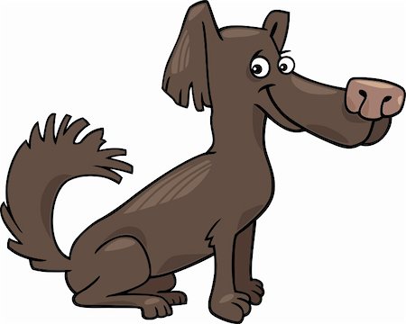 simsearch:400-04214443,k - Cartoon Illustration of Funny Little Shaggy  Dark Brown Dog Stock Photo - Budget Royalty-Free & Subscription, Code: 400-06482139