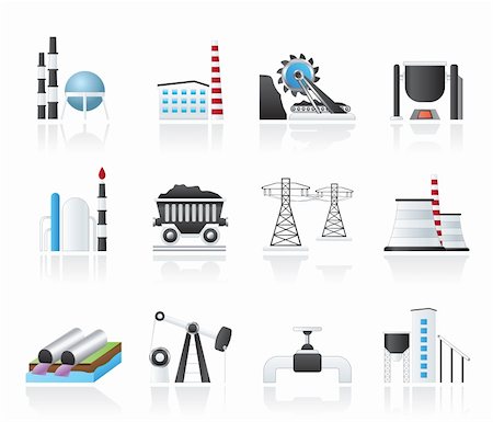 Heavy industry icons - vector icon set Stock Photo - Budget Royalty-Free & Subscription, Code: 400-06482386