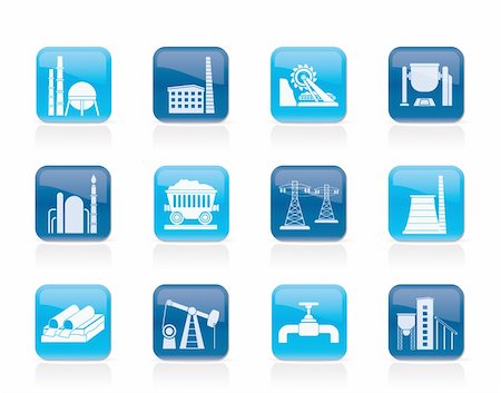 Heavy industry icons - vector icon set Stock Photo - Budget Royalty-Free & Subscription, Code: 400-06482566