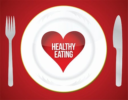 Healthy eating concept illustration design over a red background Stock Photo - Budget Royalty-Free & Subscription, Code: 400-06483897