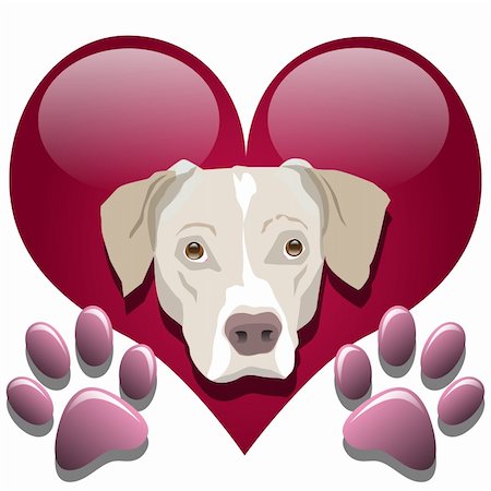 simsearch:400-06392340,k - Illustration of dog in the heart as a symbol of love. Stock Photo - Budget Royalty-Free & Subscription, Code: 400-06483922