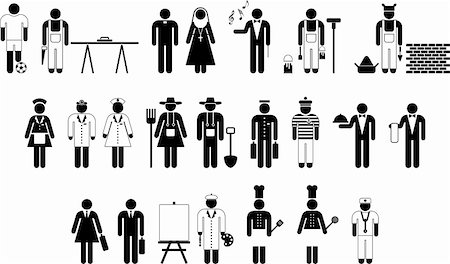 female plumber - Set of pictograms of different workers. Stock Photo - Budget Royalty-Free & Subscription, Code: 400-06514812
