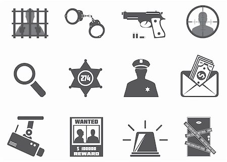 Police and criminality. Vector set for you design Stock Photo - Budget Royalty-Free & Subscription, Code: 400-06517149