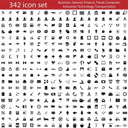 Biggest collection of different icons. Vector illustration. Stock Photo - Budget Royalty-Free & Subscription, Code: 400-06517347