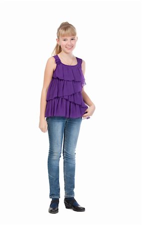 Young Girl Standing In Studio, isolated on white background Foto de stock - Super Valor sin royalties y Suscripción, Código: 400-06517383