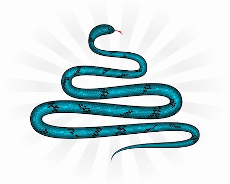 snake skin - Blue shiny New Year snake like Christmas tree. Vector illustration Photographie de stock - Aubaine LD & Abonnement, Code: 400-06519745
