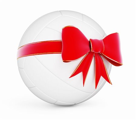 gift volleyball ball on a white background Stock Photo - Budget Royalty-Free & Subscription, Code: 400-06519857