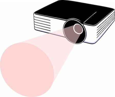 Video projector with pink ray on white background Stock Photo - Budget Royalty-Free & Subscription, Code: 400-06513060