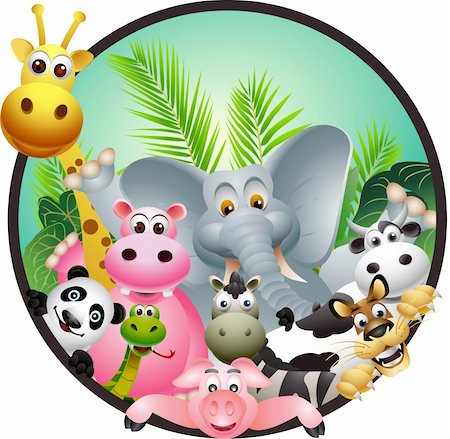 simsearch:400-04053564,k - vector illustration of funny animal cartoon collection Stock Photo - Budget Royalty-Free & Subscription, Code: 400-06513857