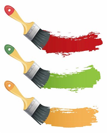 Vector illustration of Set of colorful Paint brush Photographie de stock - Aubaine LD & Abonnement, Code: 400-06513985
