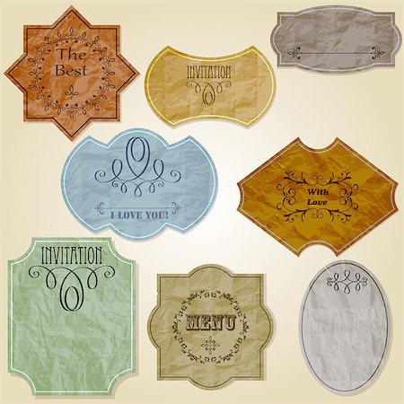 simsearch:400-06389983,k - vector vintage labels of crupled paper,  eps10 transparency effects Stock Photo - Budget Royalty-Free & Subscription, Code: 400-06524586