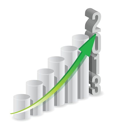 2013 growth bar graph illustration design over white Stock Photo - Budget Royalty-Free & Subscription, Code: 400-06525699