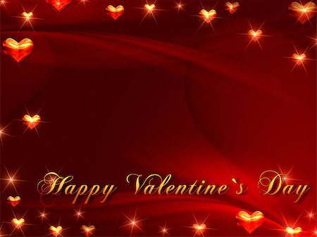 simsearch:400-05887181,k - text happy valentine's day with shining hearts over red background Stock Photo - Budget Royalty-Free & Subscription, Code: 400-06526214
