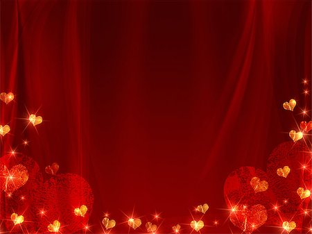 simsearch:400-05887181,k - golden red hearts over red background like curtain Stock Photo - Budget Royalty-Free & Subscription, Code: 400-06526226