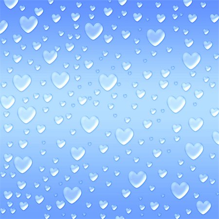 simsearch:400-05887181,k - blue hearts like droplets over azure background Stock Photo - Budget Royalty-Free & Subscription, Code: 400-06526230