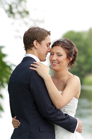 Young newlywed couple in romantic pose Stock Photo - Budget Royalty-Free & Subscription, Code: 400-06527701