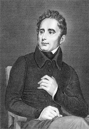 simsearch:400-05228888,k - Alphonse de Lamartine (1790-1869) on engraving from 1859. French writer, poet and politician. Engraved by Kuhner and published in Meyers Konversations-Lexikon, Germany,1859. Stock Photo - Budget Royalty-Free & Subscription, Code: 400-06527849