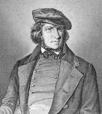 August Heinrich Hoffmann von Fallersleben (1798-1874) on engraving from 1859. German poet. Engraved by unknown artist and published in Meyers Konversations-Lexikon, Germany,1859. Stock Photo - Budget Royalty-Free & Subscription, Code: 400-06527864