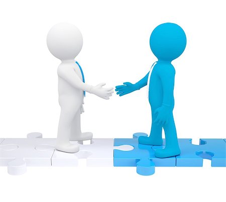Two 3d people shaking hands. Isolated render on a white background Stock Photo - Budget Royalty-Free & Subscription, Code: 400-06528828