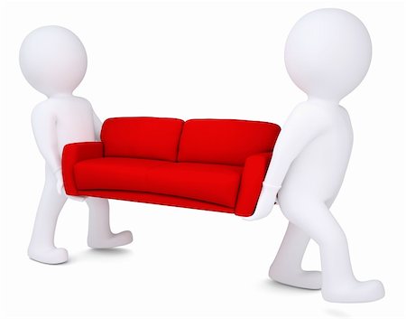 red pillows on leather couch - Two white 3d man bear red sofa. Isolated render on a white background Stock Photo - Budget Royalty-Free & Subscription, Code: 400-06521834