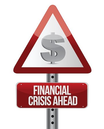 warning road sign with a financial crisis concept. Illustration Stock Photo - Budget Royalty-Free & Subscription, Code: 400-06523794