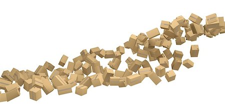 simsearch:400-05735817,k - The flow from the cardboard boxes. Isolated 3d rendering Stock Photo - Budget Royalty-Free & Subscription, Code: 400-06530123