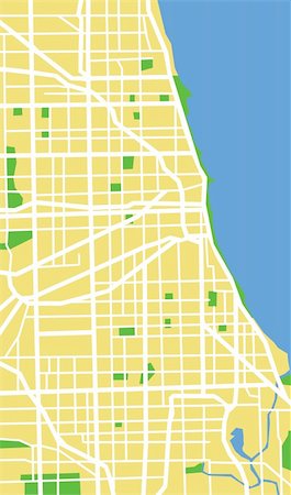 street illustration - Layered vector illustration map of Chicago. Stock Photo - Budget Royalty-Free & Subscription, Code: 400-06554176