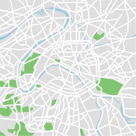 Layered vector illustration map of Paris. Stock Photo - Budget Royalty-Free & Subscription, Code: 400-06554199