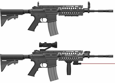 simsearch:400-04335613,k - Layered vector illustration of Rifle. Stock Photo - Budget Royalty-Free & Subscription, Code: 400-06554251