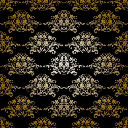 simsearch:400-05888512,k - Damask seamless floral pattern. Royal wallpaper. Flowers on a dark background. EPS 10 Stock Photo - Budget Royalty-Free & Subscription, Code: 400-06554336