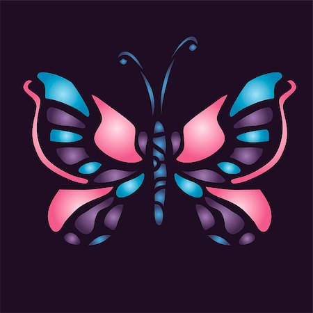 simsearch:400-06912266,k - colorful butterfly vector illustration for your design Stock Photo - Budget Royalty-Free & Subscription, Code: 400-06555152