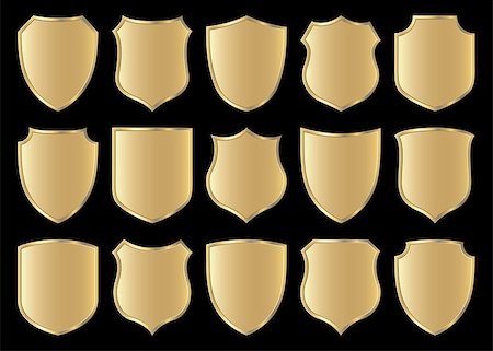 dip (artist) - golden shield design set with various shapes Stock Photo - Budget Royalty-Free & Subscription, Code: 400-06556107
