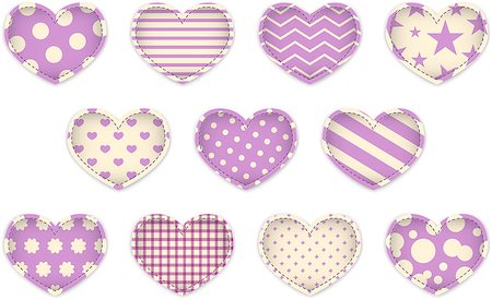 favorite - Valentine's Day pink textured hearts. Vector illustration Stock Photo - Budget Royalty-Free & Subscription, Code: 400-06557055